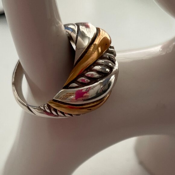 Brighton Tapered Band Ring in Gold and Silver - Picture 4 of 5
